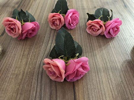 PEMBE KÜÇÜK GÜL PEÇETE HALKASI (6 ADET)