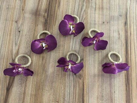 MÜRDÜM ORKİDE PEÇETE HALKASI (6 ADET)