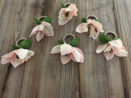 SOMON RENGİ ORKİDE PEÇETE HALKASI (6 ADET)