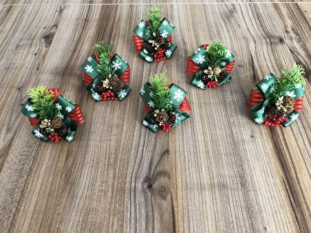 ÖZEL TASARIM YILBAŞI PEÇETE HALKASI (6 ADET)