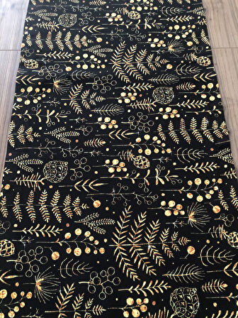 GOLD YAPRAK KOZALAK YILBAŞI DESENLİ RUNNER