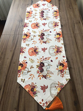 ÇİÇEKLİ BALKABAĞI DESENLİ RUNNER