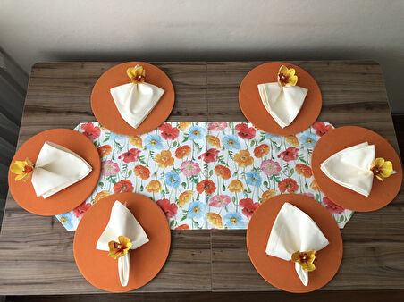 SOFRA SUNUM  SETİ GELİNCİK DESENLİ TAKIM