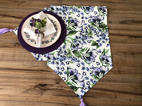 SOFRA SUNUM SETİ LİLA ÇİÇEK DESENLİ TAKIM