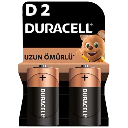 Duracell Alkalin D Büyük Boy Pil 2'li Paket (LR20 / MN1300)