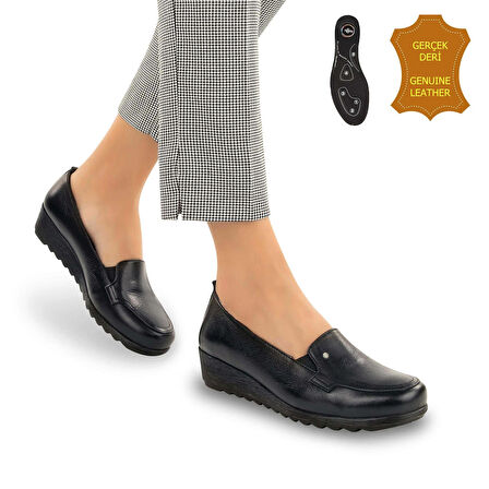 Muya Aster 6 Nokta Anatomik Kadın Ayakkabı Siyah