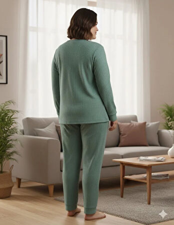 KADIN YEŞİL EVERYTHİNG PİJAMA TAKIMI