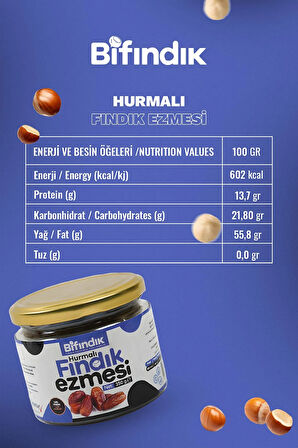 Hurmalı Kahvaltılık Sürülebilir Doğal Fındık Ezmesi 350 g