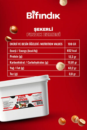 Doğal Şekerli Fındık Ezmesi Atıştırmalık Kahvaltılık Sürülebilir %80 Fındık %20 Şeker 10 Kg