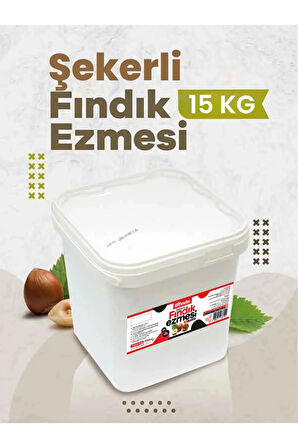 Doğal Şekerli Fındık Ezmesi Atıştırmalık Kahvaltılık Sürülebilir %80 Fındık %20 Şeker 15 Kg