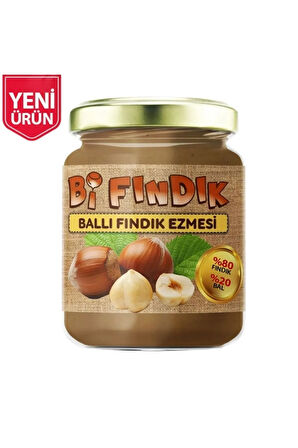 Doğal Ballı Fındık Ezmesi Katkısız Atıştırmalık Kahvaltılık Sürülebilir 1.kalite 350gr Cam Kavanoz