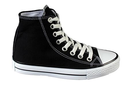 YAZKIŞ Kadın Siyah Bilekten Uzun Keten Spor Ayakkabı