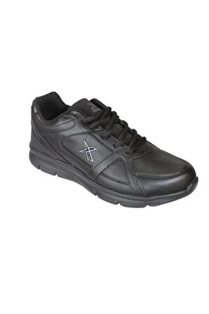 KİNETİX Erkek Siyah Cilt Bağcıklı Sneacer Günlük Spor Ayakkabı