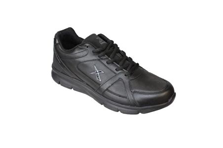 KİNETİX Erkek Siyah Cilt Bağcıklı Sneacer Günlük Spor Ayakkabı