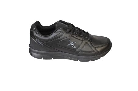 KİNETİX Erkek Siyah Cilt Bağcıklı Sneacer Günlük Spor Ayakkabı