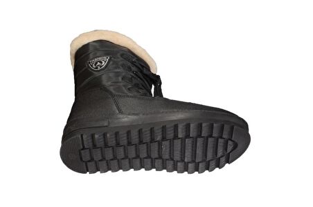 YAZKIŞ Kadın Siyah içi Polar Termo Kaymaz Taban Yandan Fermuarlı Kar Botu