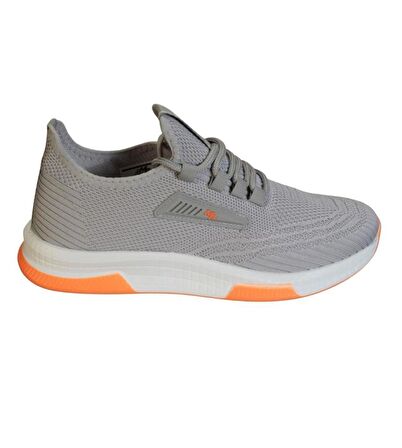 MP Erkek Siyah Gri Örgü Bağcıksız Comfort Taban Sneaker Spor Yürüyüş Ayakkabı