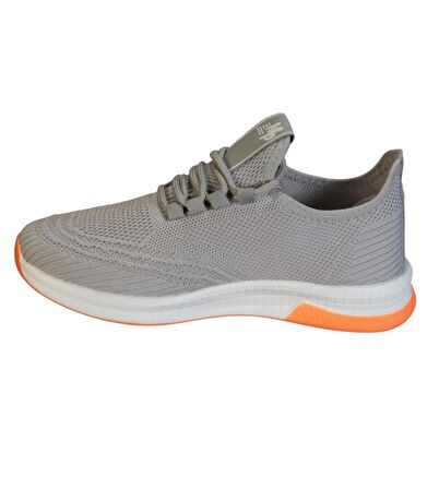 MP Erkek Siyah Gri Örgü Bağcıksız Comfort Taban Sneaker Spor Yürüyüş Ayakkabı