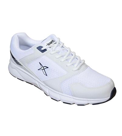 KİNETİX Erkek Beyaz Siyah Gri Fileli Sneaker Spor Yürüyüş Ayakkabısı