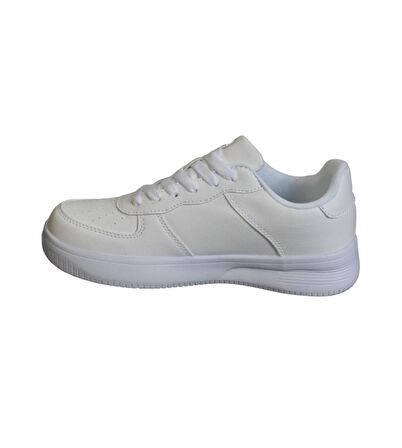 LUMBERJACK Erkek Beyaz Cilt Bağcıklı Düz Kalın Taban Sneaker Spor Ayakkabı