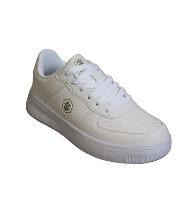 LUMBERJACK Erkek Beyaz Cilt Bağcıklı Düz Kalın Taban Sneaker Spor Ayakkabı