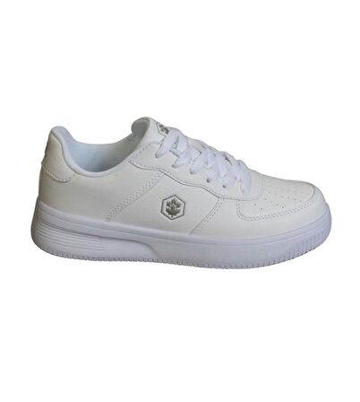 LUMBERJACK Erkek Beyaz Cilt Bağcıklı Düz Kalın Taban Sneaker Spor Ayakkabı