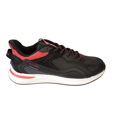 KİNETİX Erkek Siyah Gri Kırmızı Sneaker Spor Yürüyüş Ayakkabısı