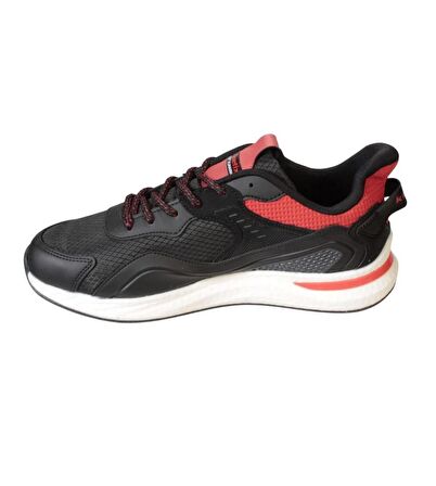 KİNETİX Erkek Siyah Gri Kırmızı Sneaker Spor Yürüyüş Ayakkabısı