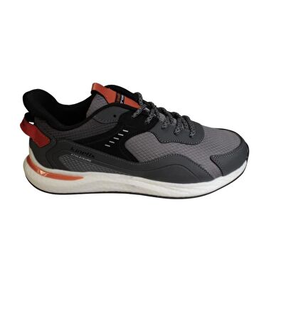 KİNETİX Erkek Siyah Gri Kırmızı Sneaker Spor Yürüyüş Ayakkabısı