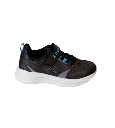 KİNETİX Erkek Çocuk Siyah Gri Cilt Çırtlı Sneaker Spor Yürüyüş Ayakkabısı
