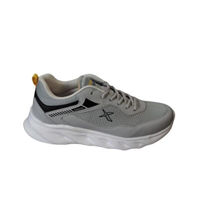 KİNETİX Erkek Siyah Gri Fileli Kalın Taban Koşu Spor Ayakkabı