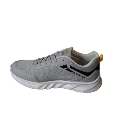 KİNETİX Erkek Siyah Gri Fileli Kalın Taban Koşu Spor Ayakkabı