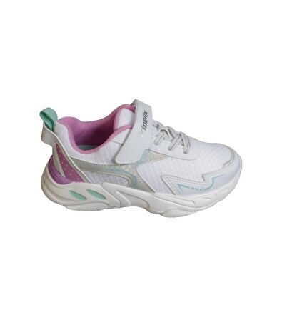 KİNETİX Kız Çocuk Siyah Beyaz Çırtlı Comfort Rahat Taban Sneaker Spor Ayakkabı