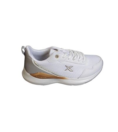 KİNETİX Kadın Gri Beyaz Sneaker Fileli Spor Yürüyüş Ayakkabısı