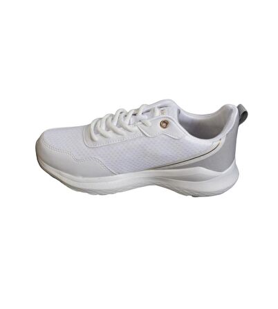 KİNETİX Kadın Gri Beyaz Sneaker Fileli Spor Yürüyüş Ayakkabısı