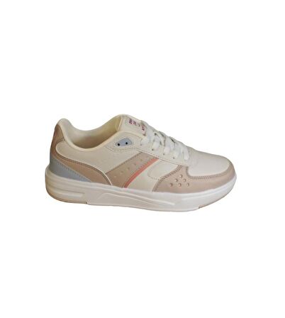 KİNETİX Kadın Beyaz Krem Comfort Rahat Taban Sneaker Spor Ayakkabı