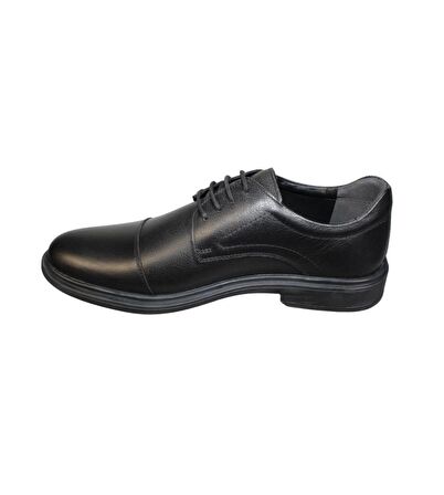 POLARİS Erkek Siyah Hakiki Deri 5 Nokta Anatomic Klasik Baba Ayakkabısı