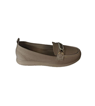 YAZKIŞ Kadın Siyah Ten Triko Üzeri Oval Taşlı Oxford Babet Ayakkabı