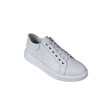 YAZKIŞ Erkek Siyah Beyaz Cilt Hakiki Deri Kalın Taban Fashıon Casual Ayakkabı