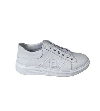 YAZKIŞ Erkek Siyah Beyaz Cilt Hakiki Deri Kalın Taban Fashıon Casual Ayakkabı