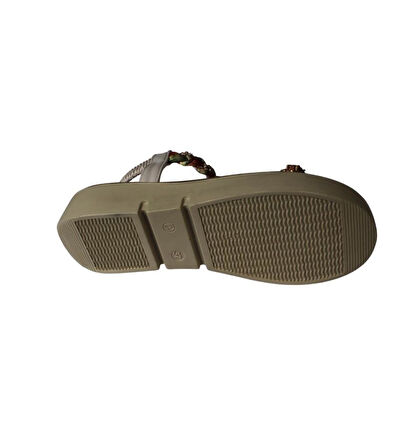 YAZKIŞ Kadın Siyah Ten Taşlı Lastikli Rahat Taban Sandalet Topuk Boyu 4cm