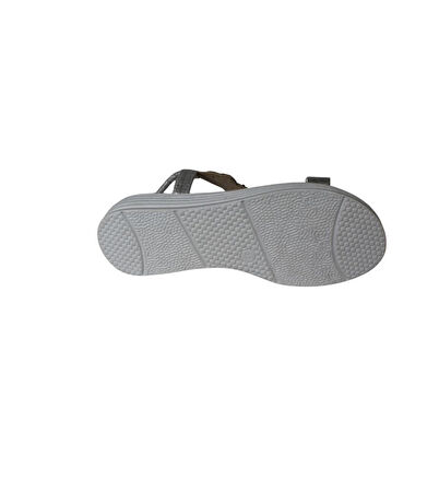 YAZKIŞ Kadın Siyah Gümüş Tek Bantlı Üzeri Boncuklu Arkası Lastikli 4cm Rahat Taban Sandalet