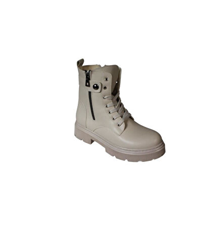 YAZKIŞ Kadın Siyah Ten Cilt Yandan Fermuarlı 15cm Bilek Boyu 4cm Kalın Taban Termo Taban Postal Bot