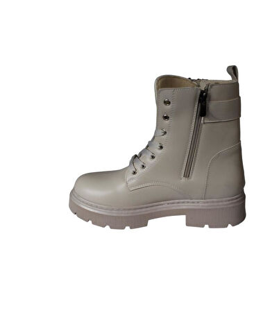 YAZKIŞ Kadın Siyah Ten Cilt Yandan Fermuarlı 15cm Bilek Boyu 4cm Kalın Taban Termo Taban Postal Bot