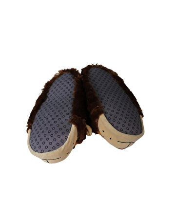 YAZKIŞ Kadın Kahve Krem Arslan Köpek Hayvan Fiğürlü Panduf