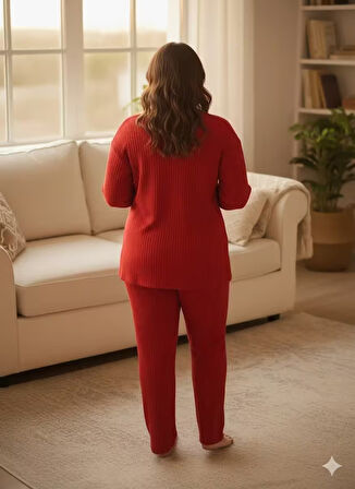 KADIN KIRMIZI PUMPKİN PİJAMA TAKIMI