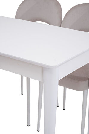 Melisa Hilal Lak Panel Açılır Mutfak Masa Sandalye Takımı 60x100