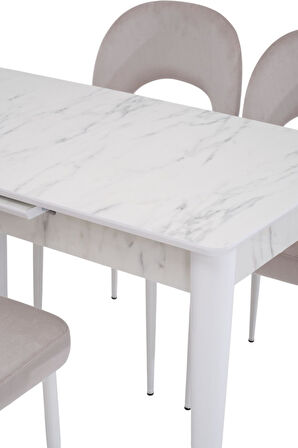 Melisa Hilal Lak Panel Açılır Mutfak Masa Sandalye Takımı 60x100