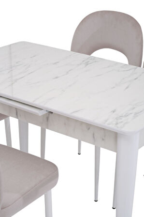 Melisa Hilal Lak Panel Açılır Mutfak Masa Sandalye Takımı 60x100