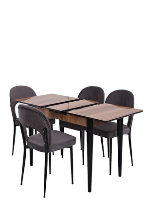 Melisa Hilal Lak Panel Açılır Mutfak Masa Sandalye Takımı 60x100